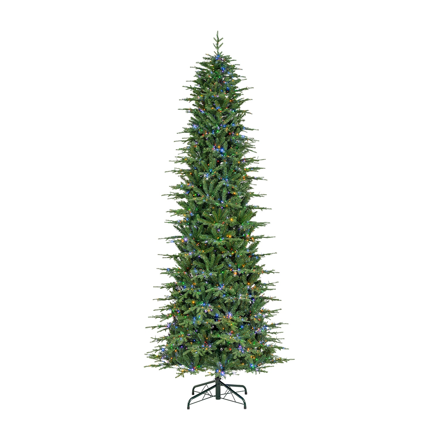 Glitzhome Green Slim Artificial 11 Foot Pre-Lit Multi-Function Lights Fir Christmas Tree