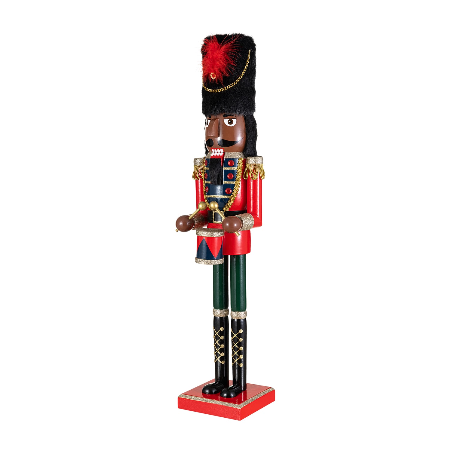 Glitzhome Wooden African Soldier Christmas Nutcracker