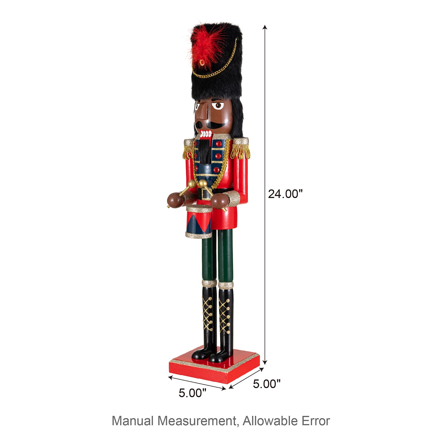Glitzhome Wooden African Soldier Christmas Nutcracker