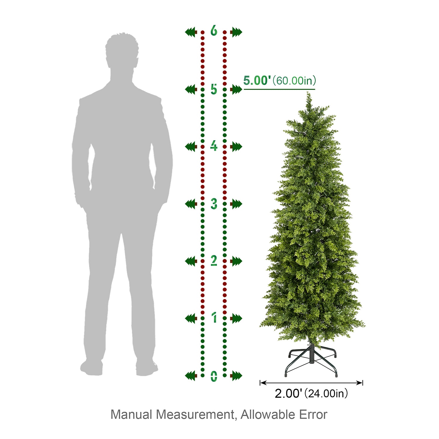 Glitzhome Artificial Cypress Foot Pre-Lit Multi-Function Lights Christmas Tree