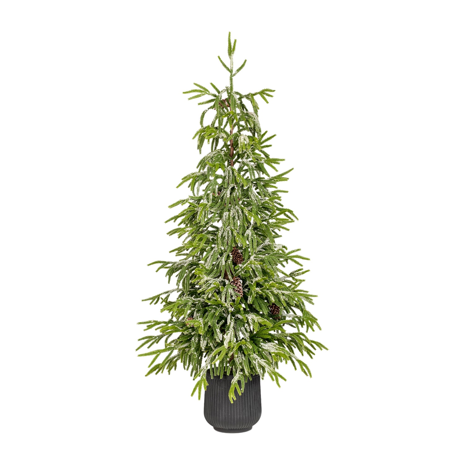 Glitzhome 3ft Artificial Frosted Norfolk Porch 3 Foot Potted Pine Christmas Tree