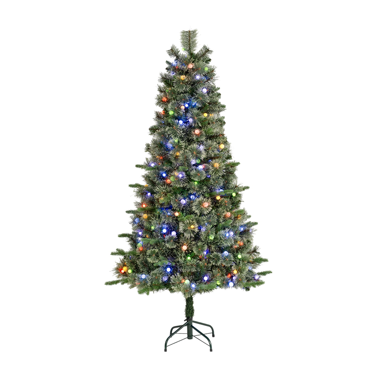 Glitzhome Slim Artificial 6 Foot Pre-Lit Multi-Function Lights Pine Christmas Tree