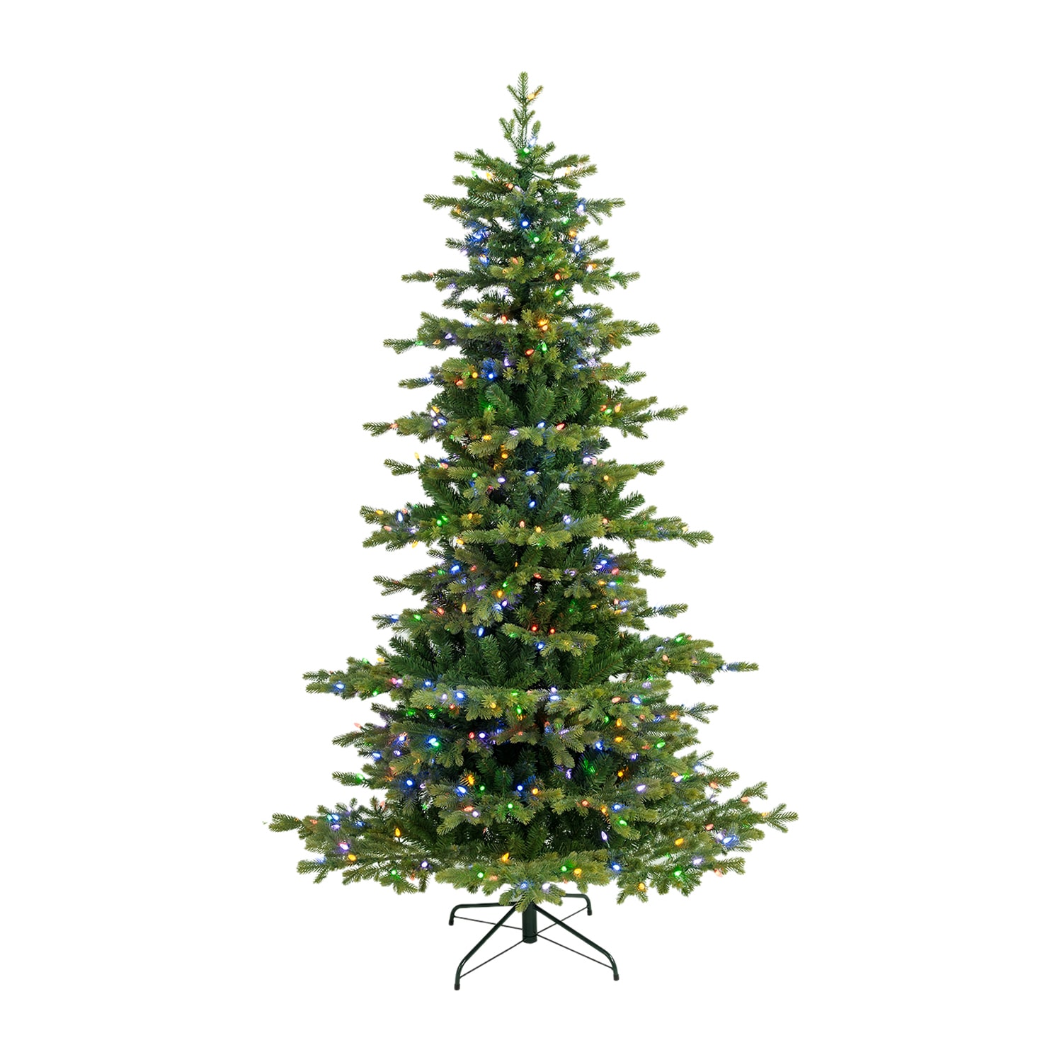 Glitzhome 8ft Pre-Lit Artificial 7 1/2 Foot Pre-Lit Multi-Function Lights Fir Christmas Tree