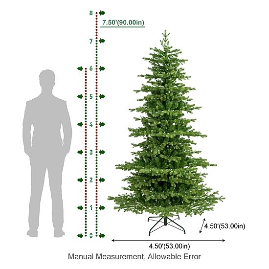 Glitzhome Artificial 7 1/2 Foot Pre-Lit Multi-Function Lights Fir ...