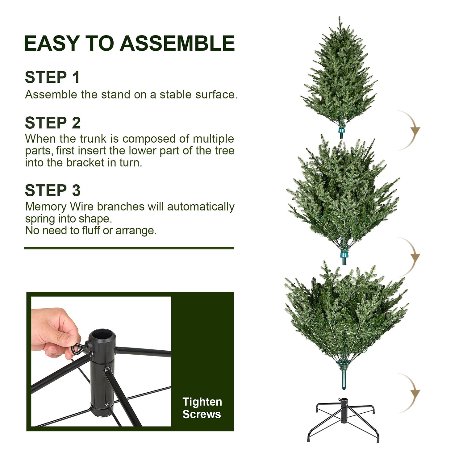 Glitzhome Full Fir Memory 9 Foot Pre-Lit Multi-Function Lights Fir Christmas Tree