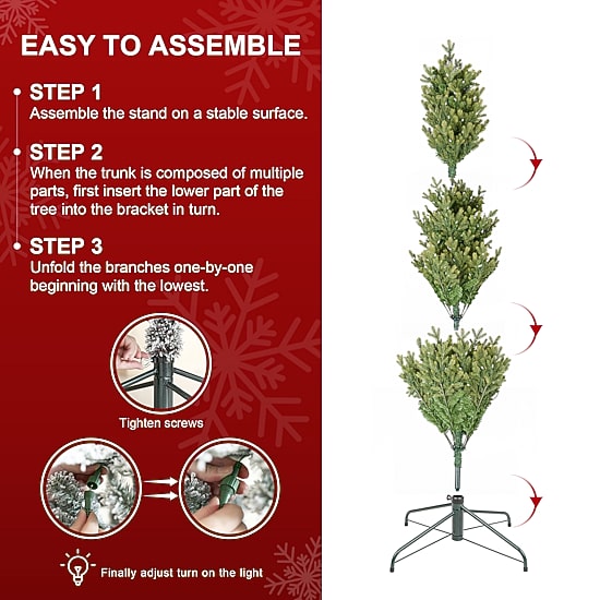 Glitzhome Artificial 7 1/2 Foot Pre-Lit Multi-Function Lights Fir ...