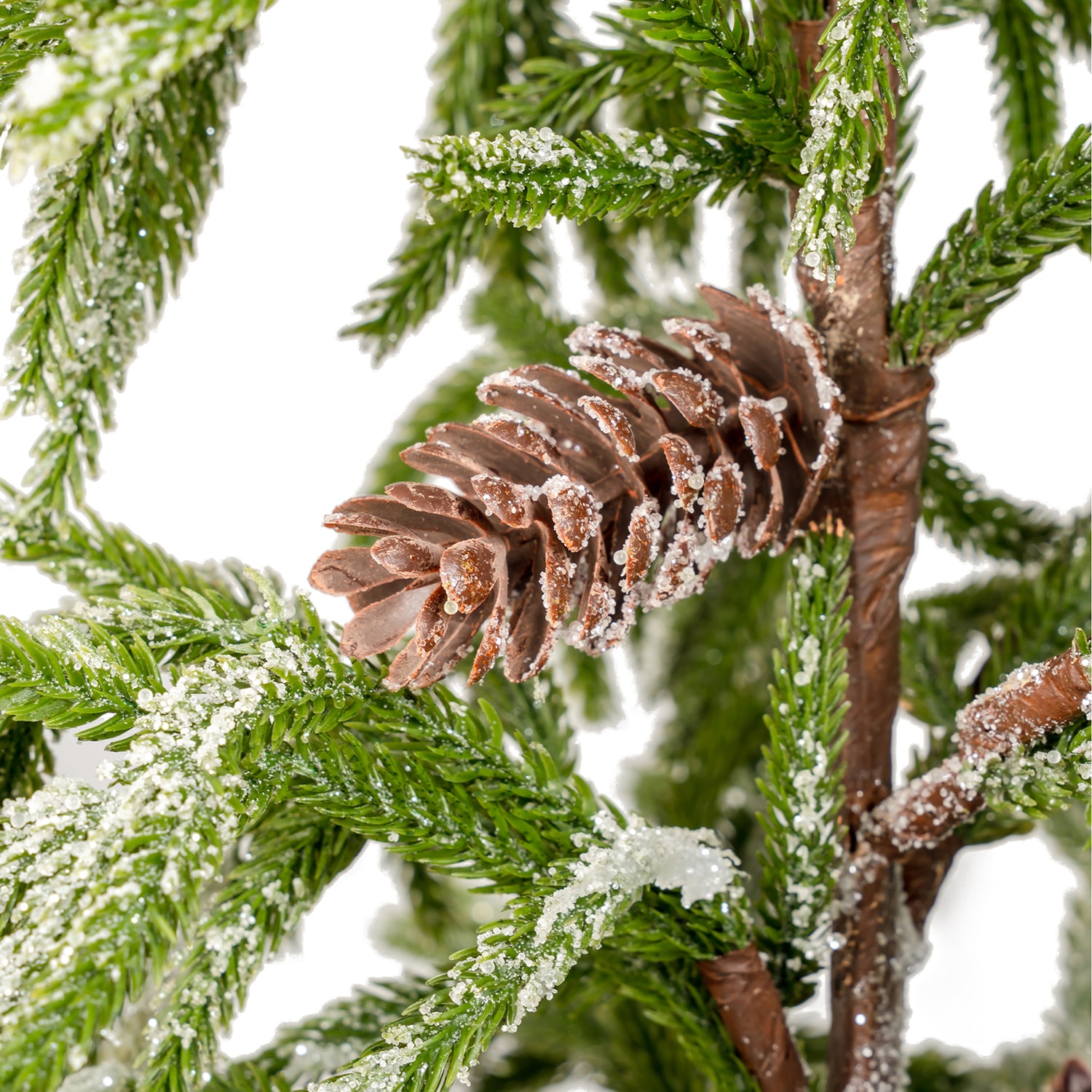 Glitzhome Artificial Frosted Norfolk Porch 4 Foot Potted Pine Christmas Tree