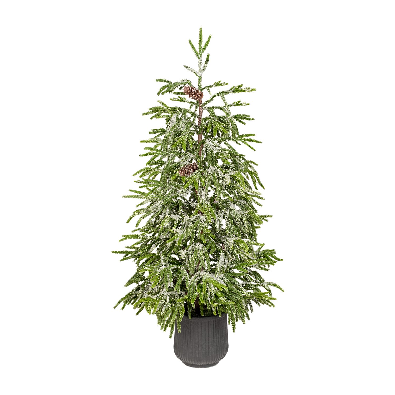 Glitzhome Artificial Frosted Norfolk Porch 4 Foot Potted Pine Christmas Tree