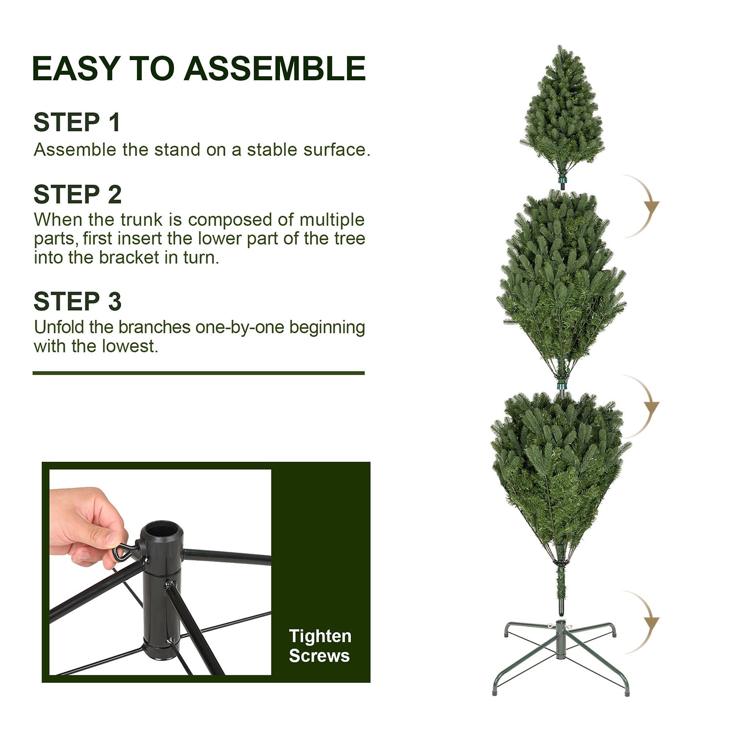 Glitzhome 9ft Pre-Lit Green Full Fir Artificial 9 Foot Pre-Lit Multi-Function Lights Fir Christmas Tree