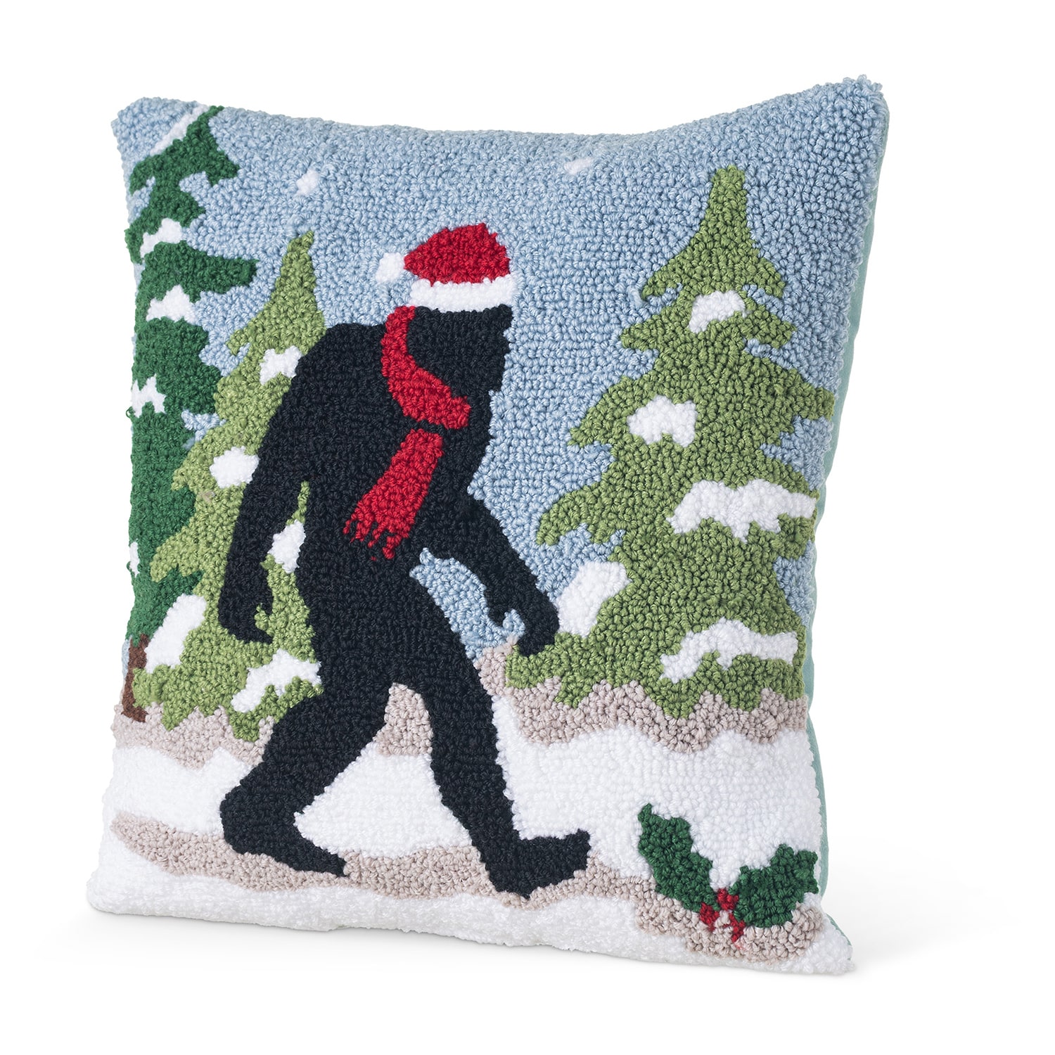 Glitzhome 14" Hooked Bigfoot Throw Pillow Cover