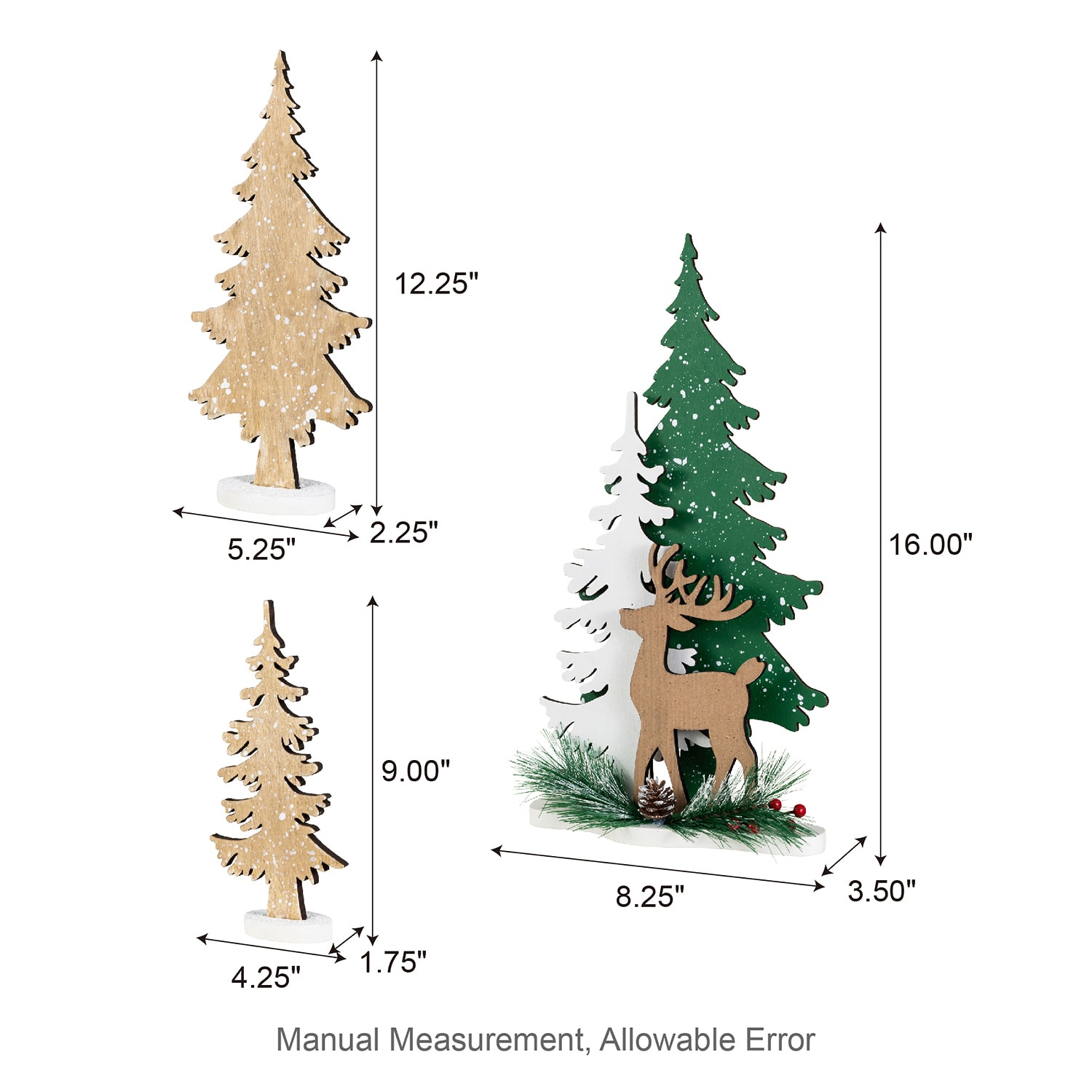 Glitzhome Wooden Reindeern Table Christmas Tree
