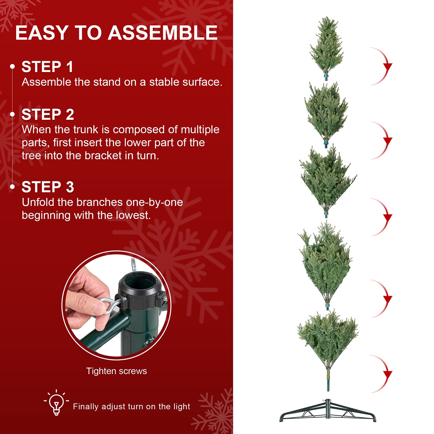 Glitzhome Artificial 11 Foot Pre-Lit Multi-Function Lights Fir Christmas Tree