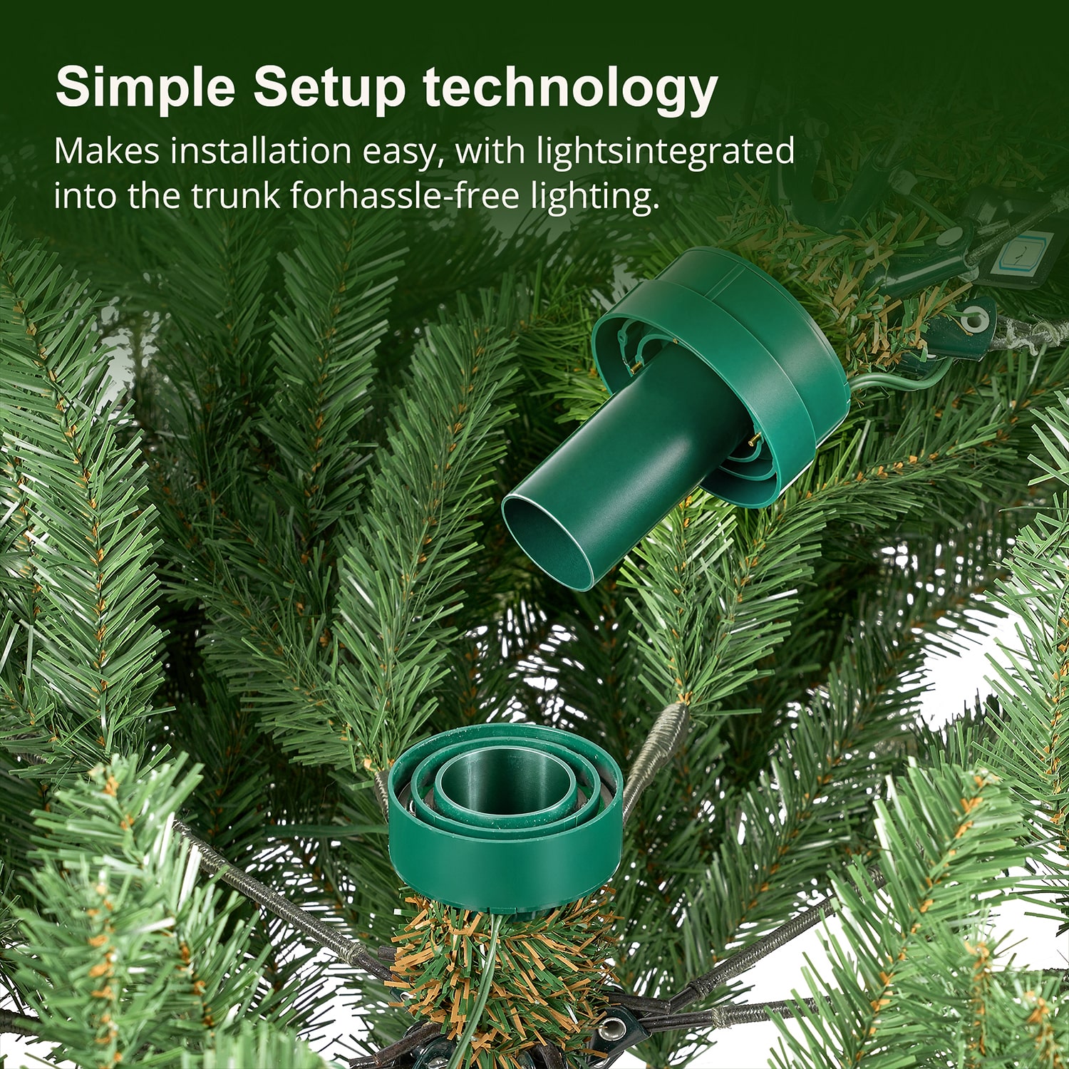 Glitzhome 9ft Pre-Lit Fir Artificial 9 Foot Pre-Lit Multi-Function Lights Fir Christmas Tree