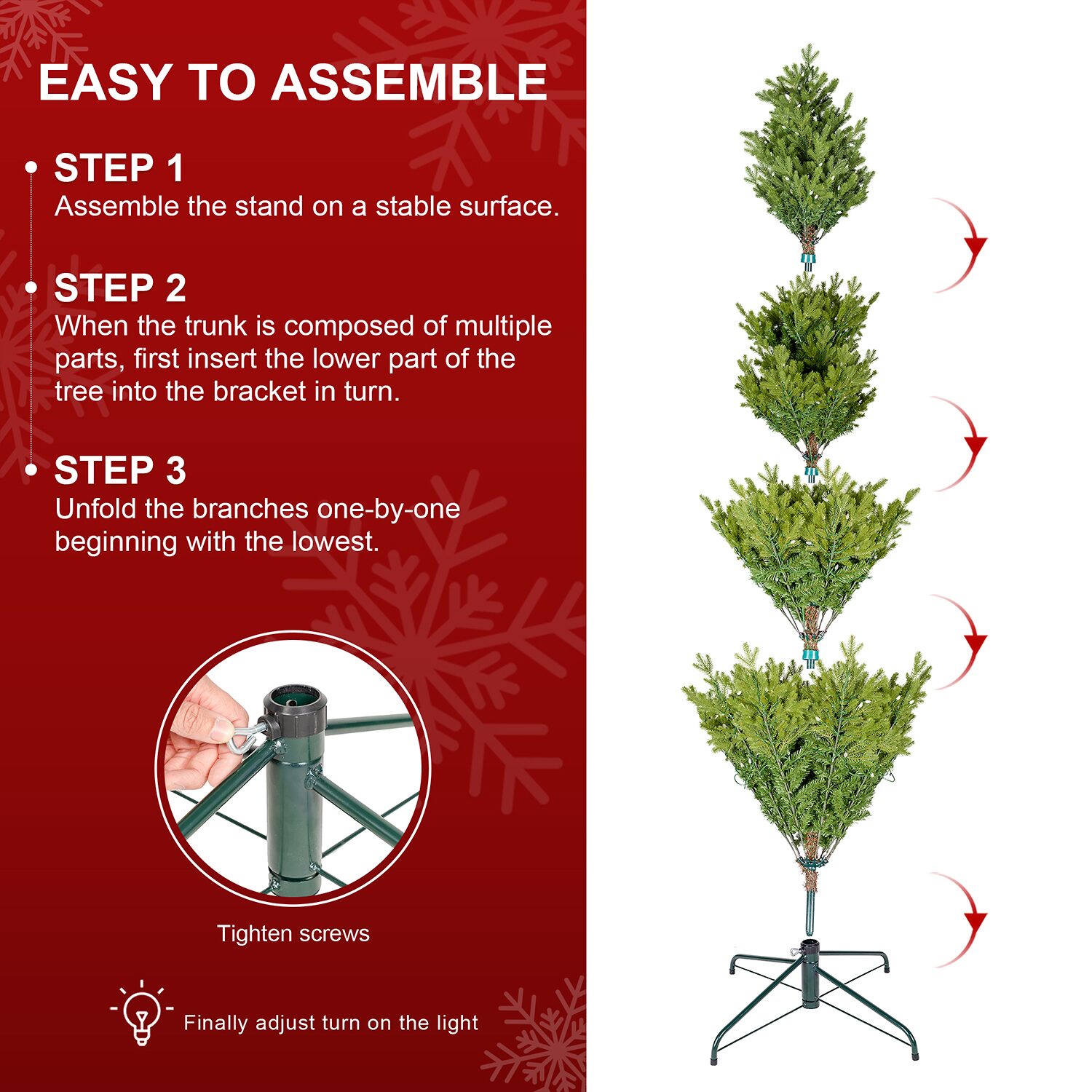 Glitzhome 9ft Pre-Lit Fir Artificial 9 Foot Pre-Lit Multi-Function Lights Fir Christmas Tree
