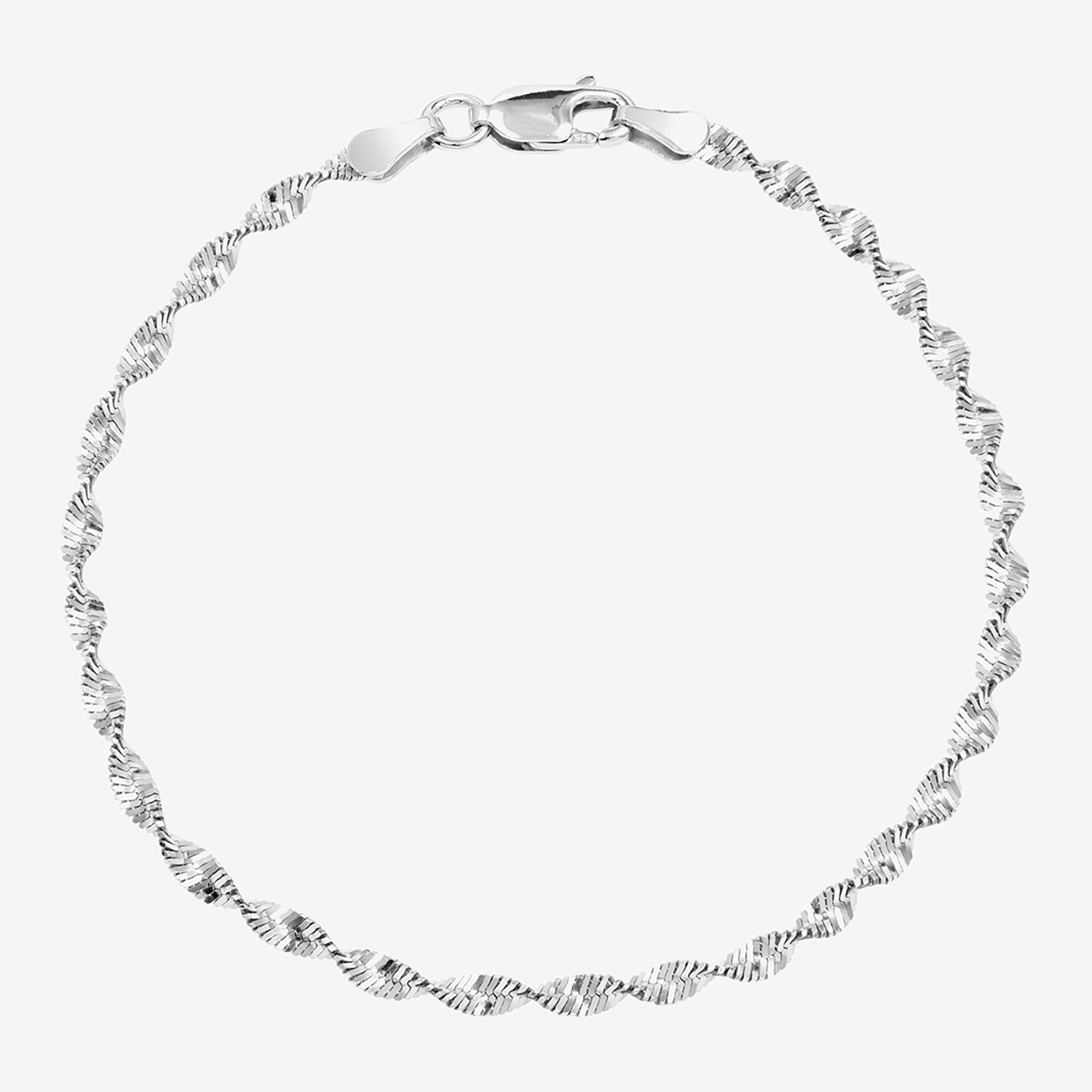 Silver Treasures Made in Italy Womens Sterling Silver 7 Inch Semisolid Herringbone Chain Bracelet