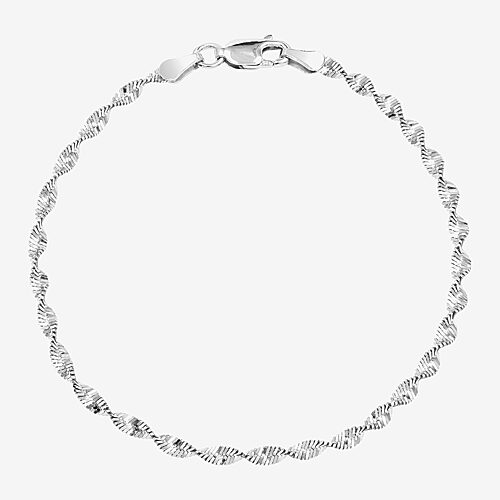 Silver Treasures Made in Italy Womens Sterling Silver 7 Inch Semisolid Herringbone Chain Bracelet, One Size, Silver