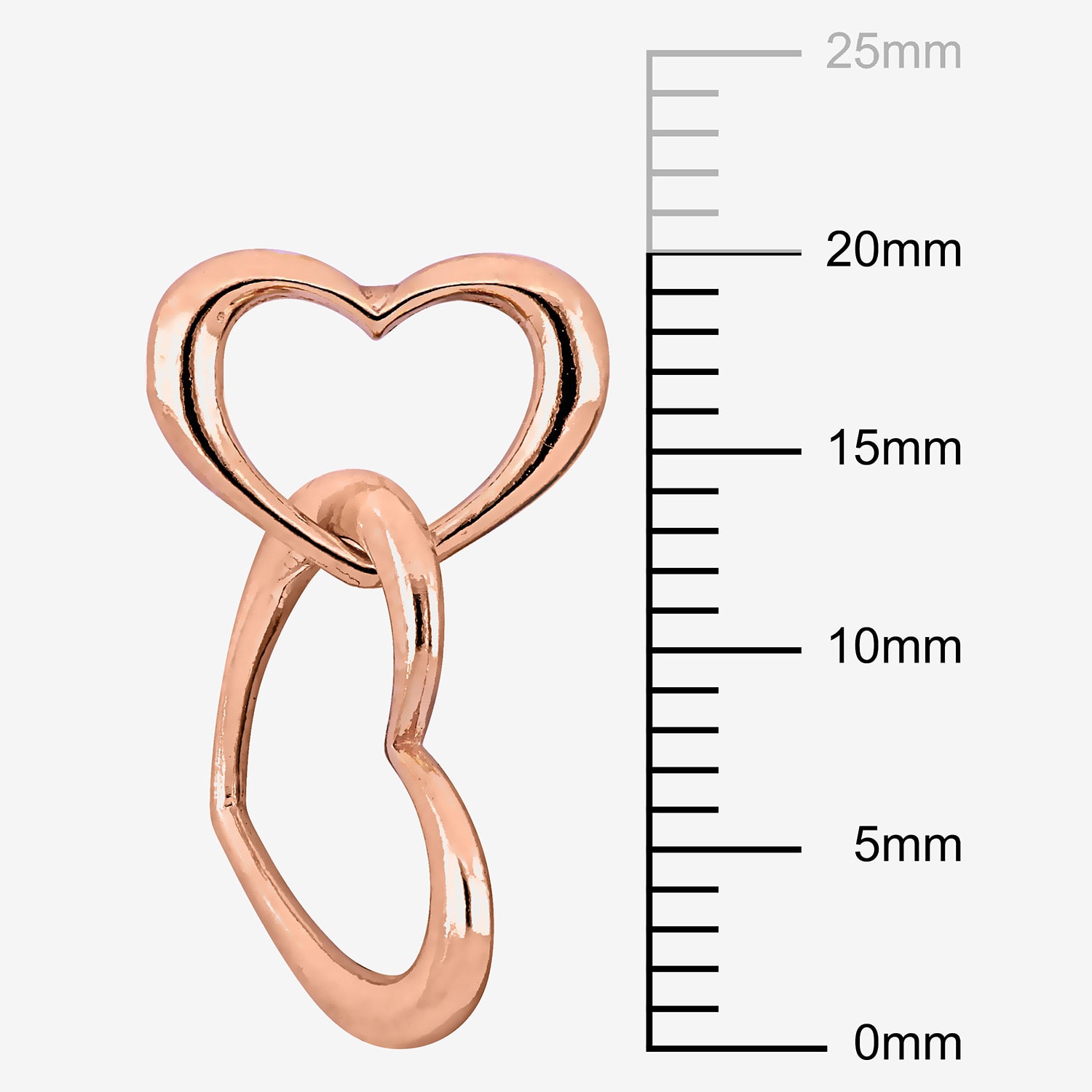 Womens 18K Rose Gold Over Silver Heart Drop Earrings