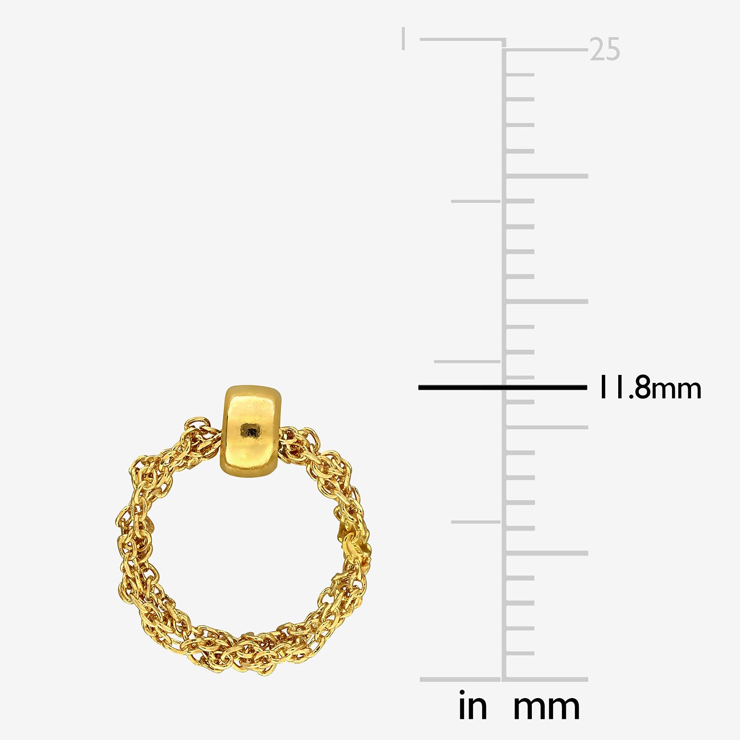 Womens 18K Gold Over Silver Circle Drop Earrings