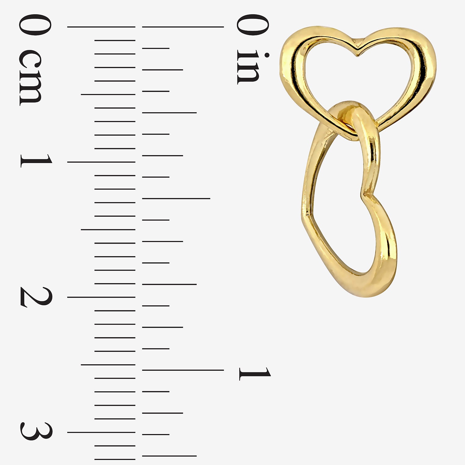 Womens 18K Gold Over Silver Heart Drop Earrings