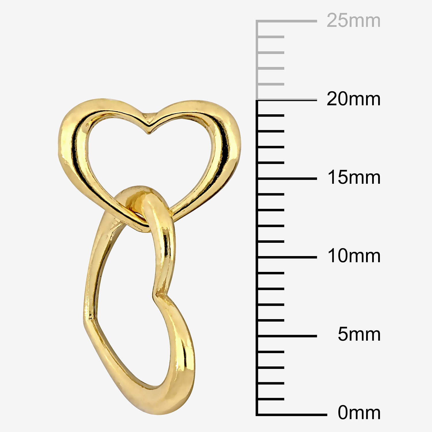 Womens 18K Gold Over Silver Heart Drop Earrings
