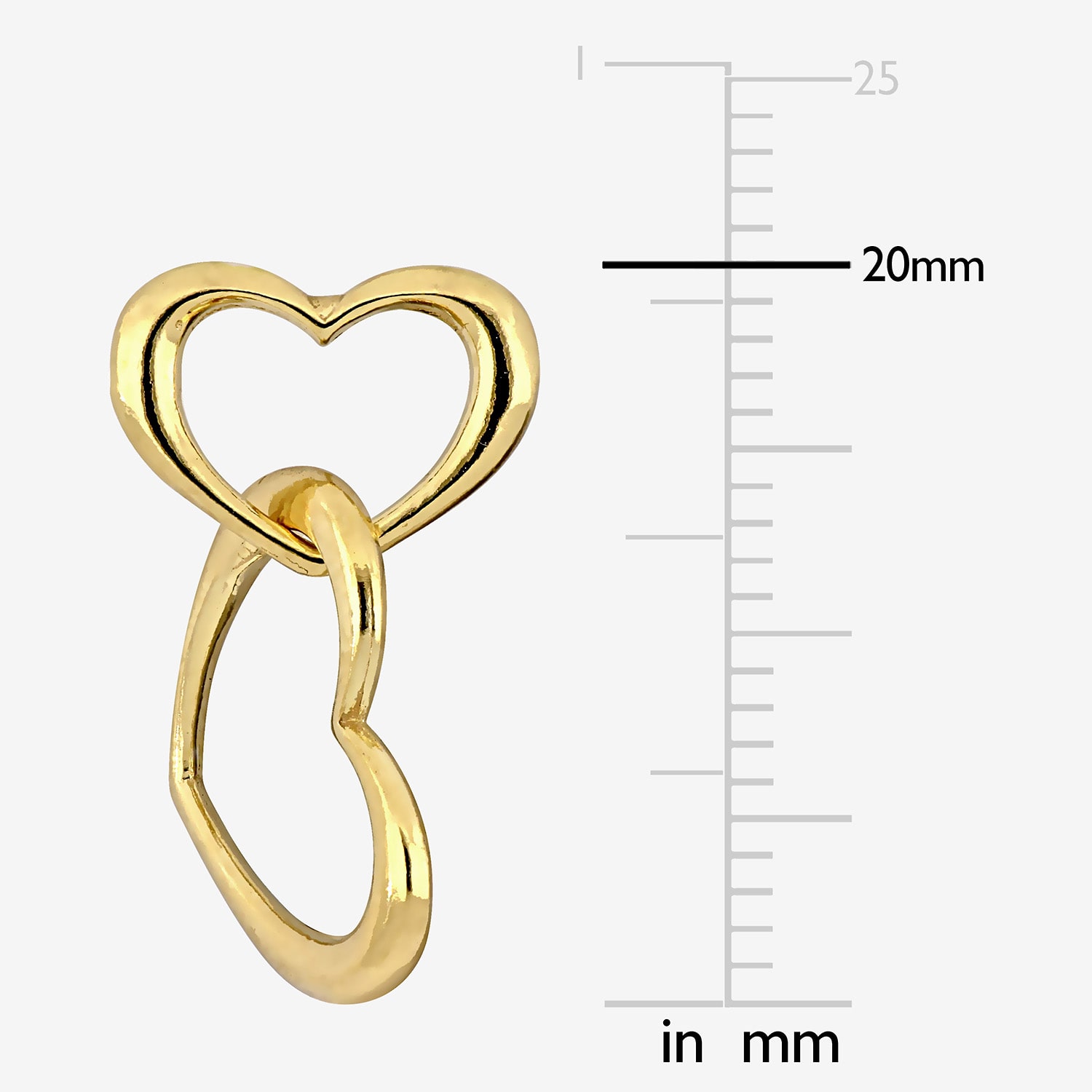 Womens 18K Gold Over Silver Heart Drop Earrings