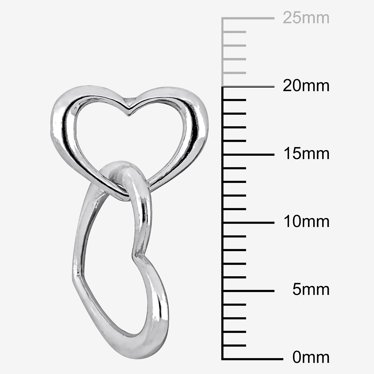 Womens Sterling Silver Heart Drop Earrings
