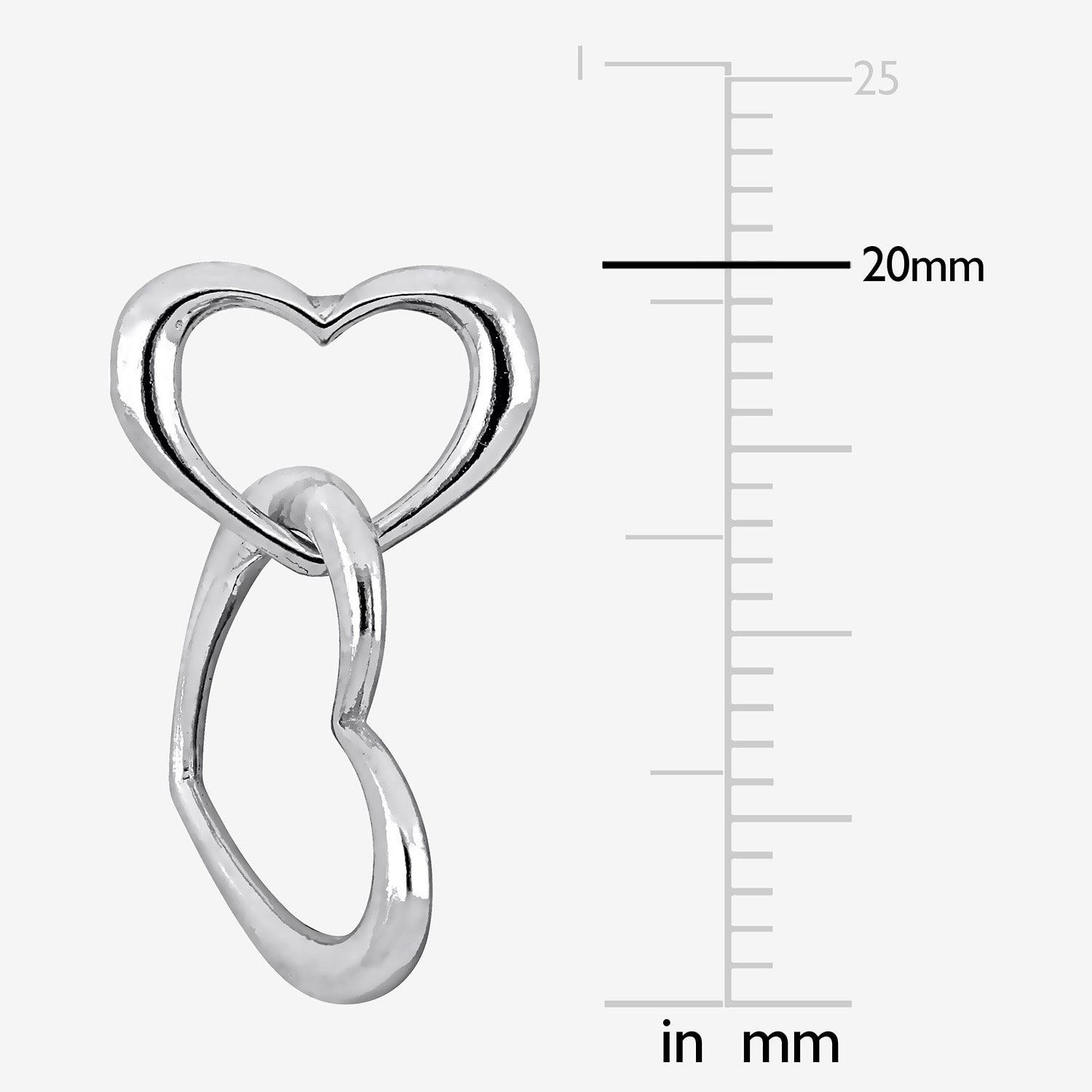 Womens Sterling Silver Heart Drop Earrings