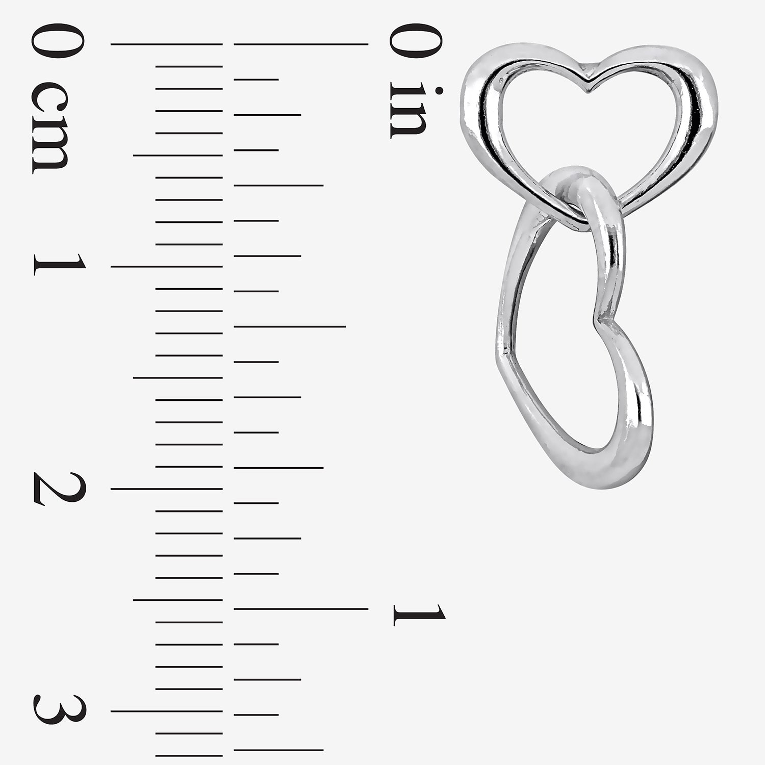 Womens Sterling Silver Heart Drop Earrings