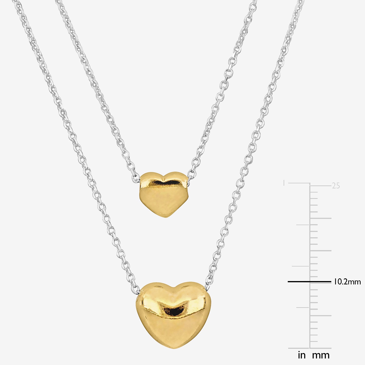 Womens 18K Gold Over Silver Heart 18 Inch Pendant Necklace