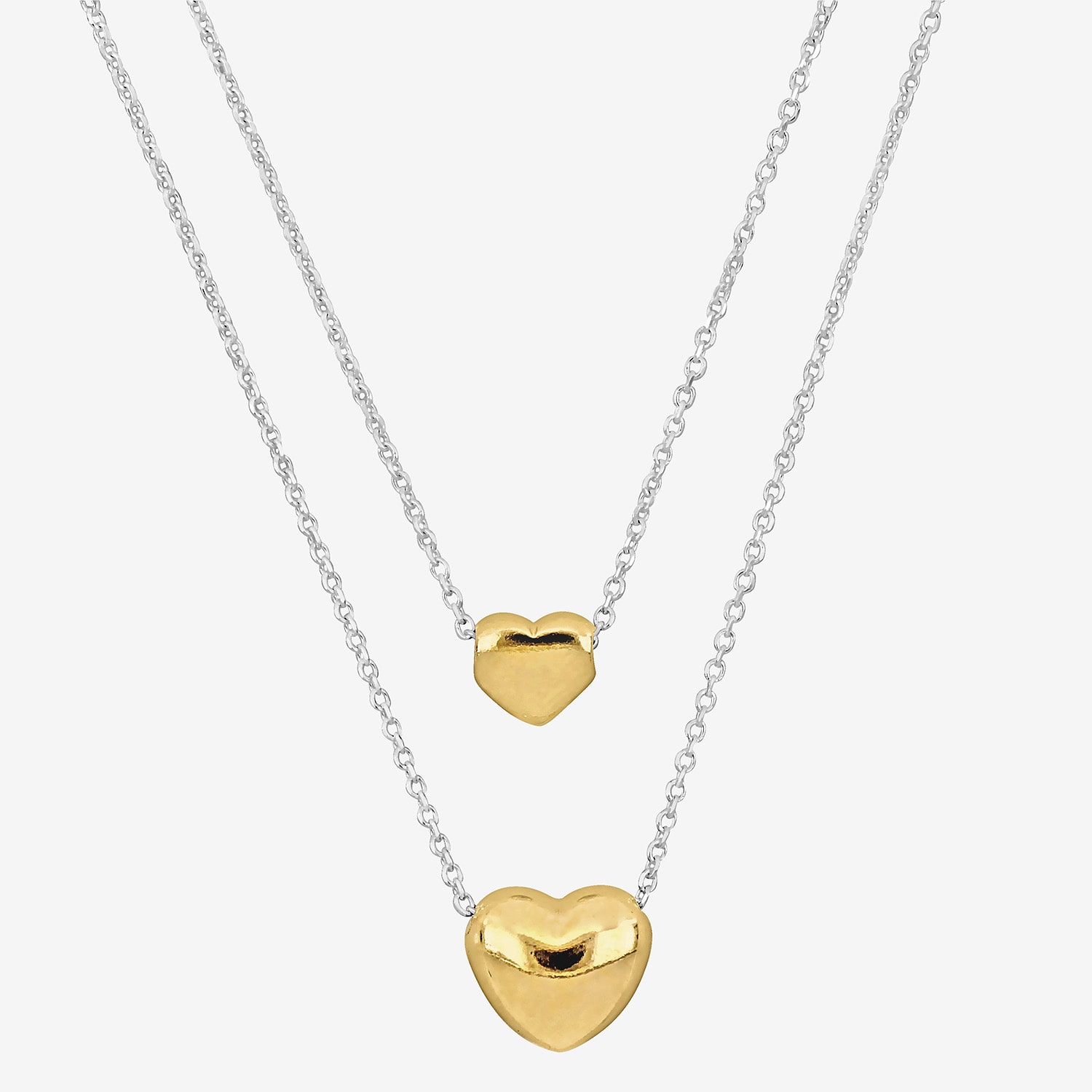 Womens 18K Gold Over Silver Heart 18 Inch Pendant Necklace