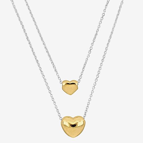 Womens 18K Gold Over Silver Heart 18 Inch Pendant Necklace, One Size, Yellow