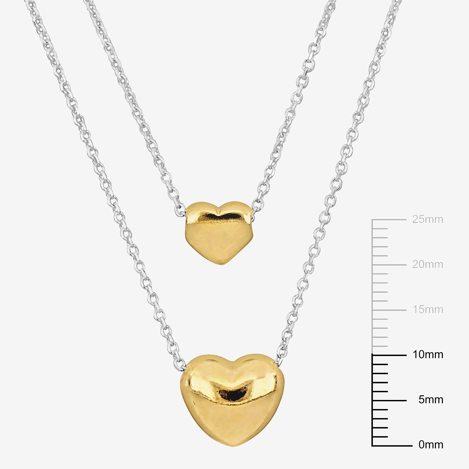 Womens 18K Gold Over Silver Heart 18 Inch Pendant Necklace
