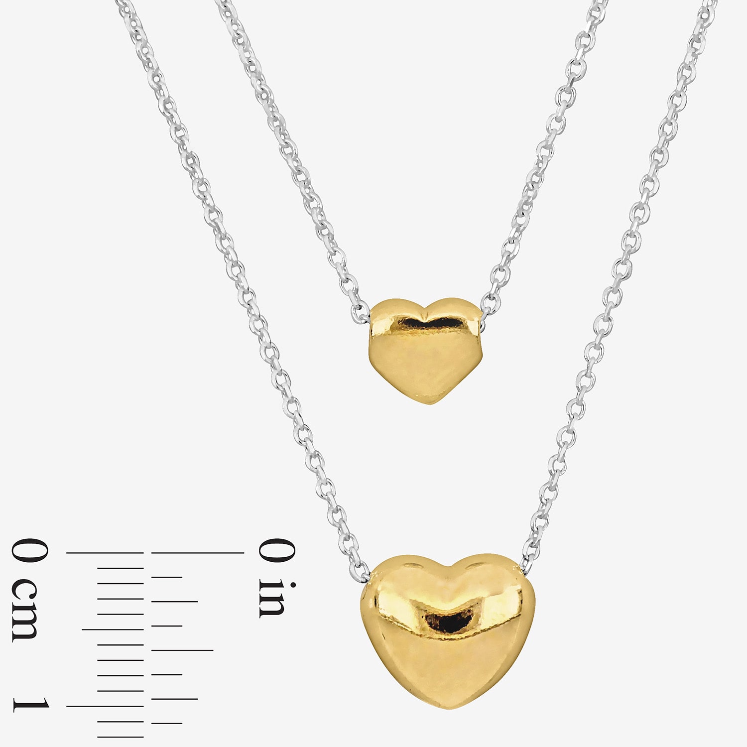 Womens 18K Gold Over Silver Heart 18 Inch Pendant Necklace