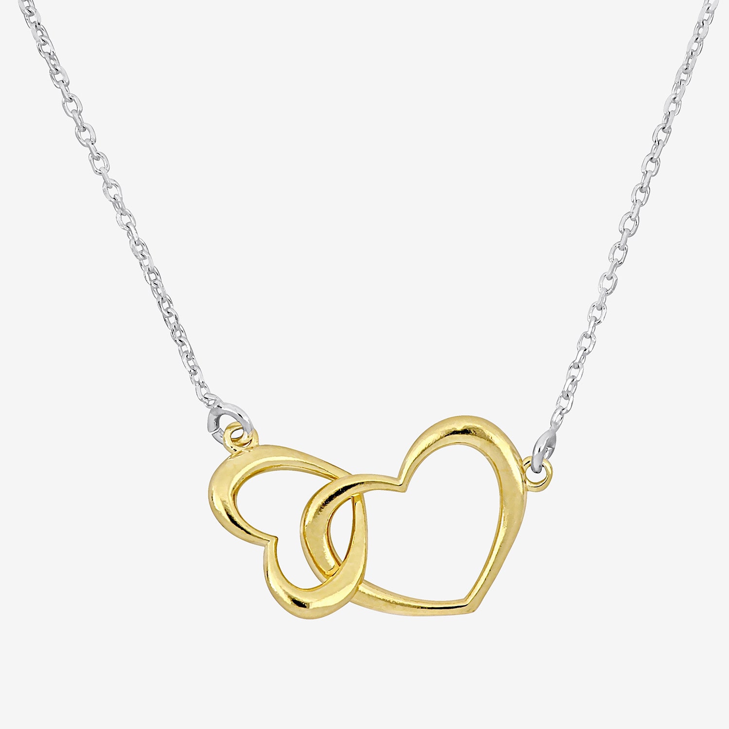 Womens 18K Gold Over Silver Heart 16 1/2 Inch Pendant Necklace