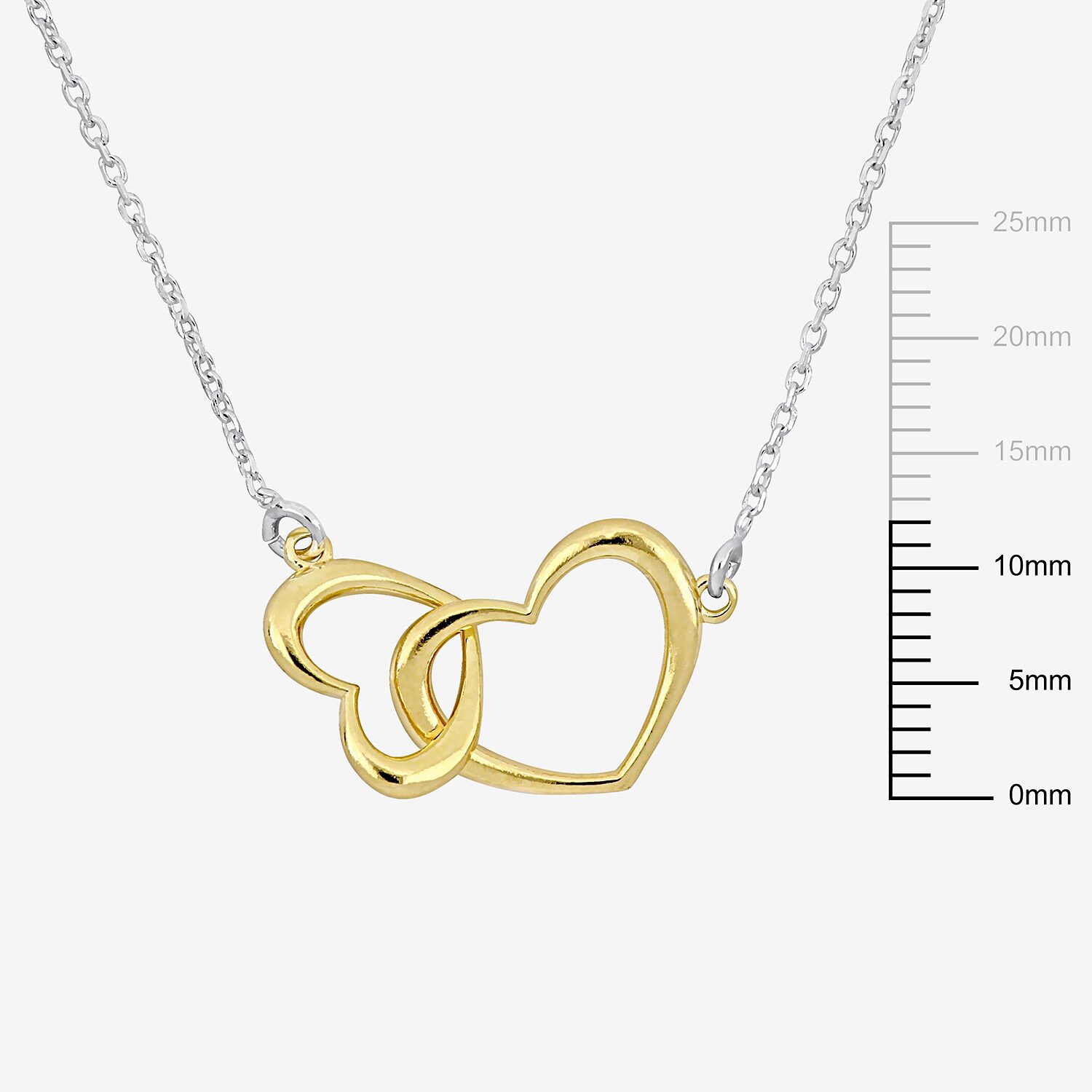Womens 18K Gold Over Silver Heart 16 1/2 Inch Pendant Necklace