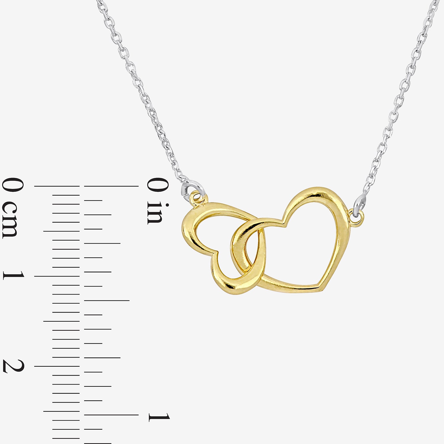 Womens 18K Gold Over Silver Heart 16 1/2 Inch Pendant Necklace