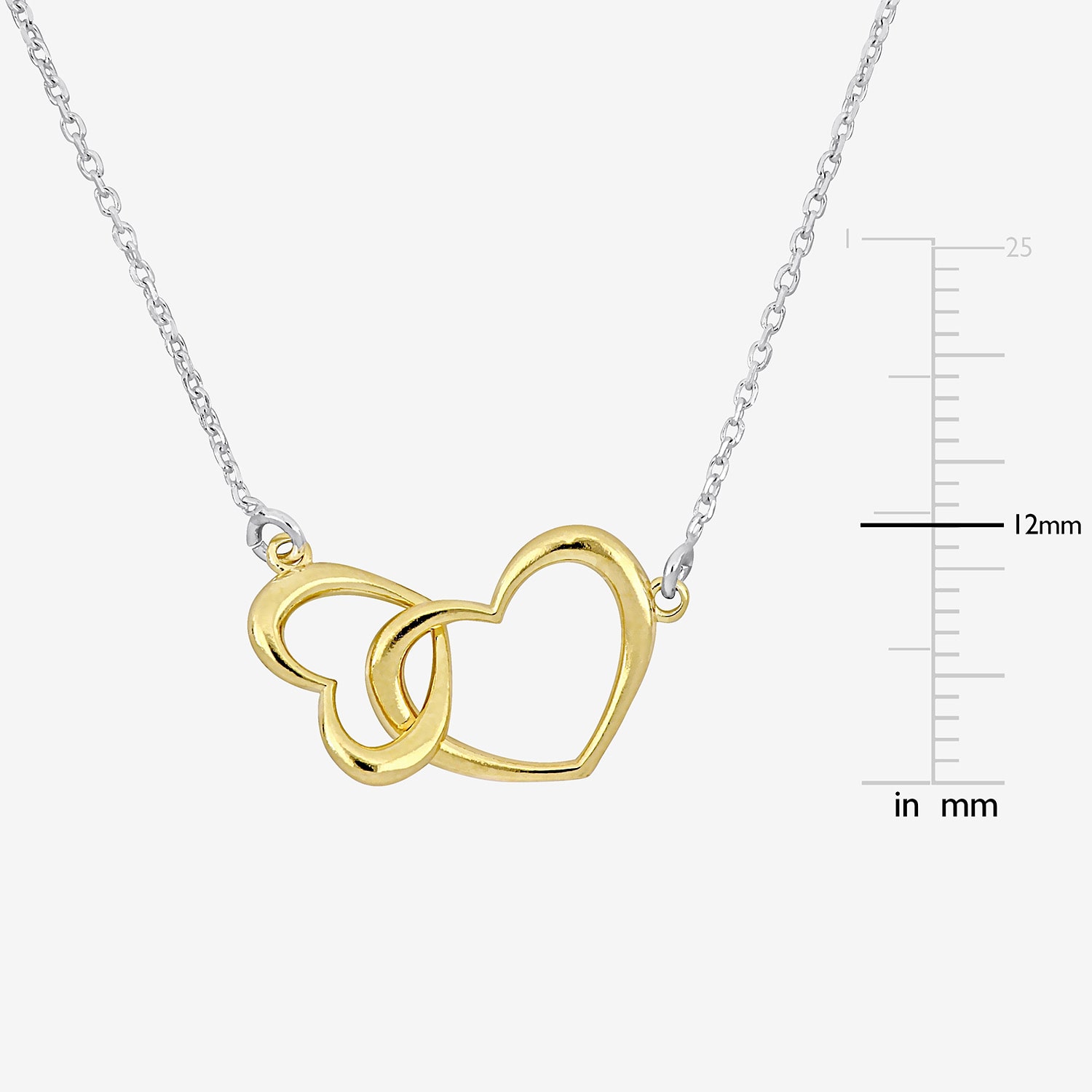 Womens 18K Gold Over Silver Heart 16 1/2 Inch Pendant Necklace