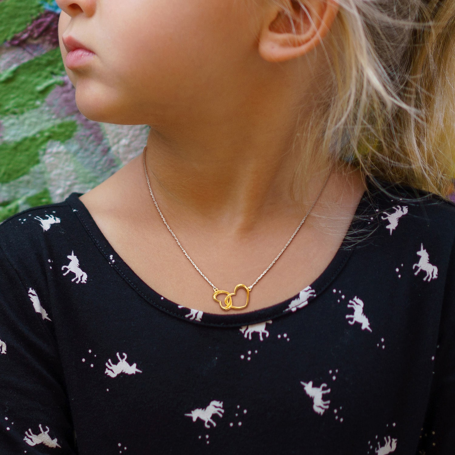 Womens 18K Gold Over Silver Heart 16 1/2 Inch Pendant Necklace