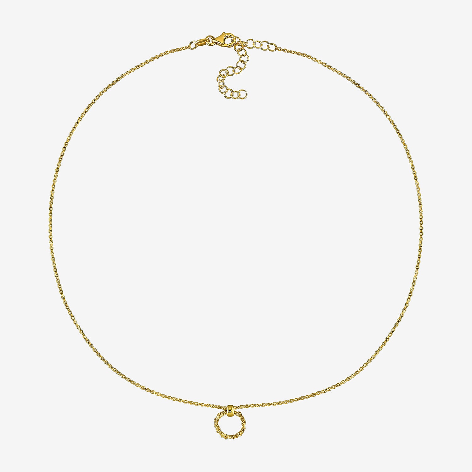 Womens 18K Gold Over Silver Circle 16 Inch Pendant Necklace