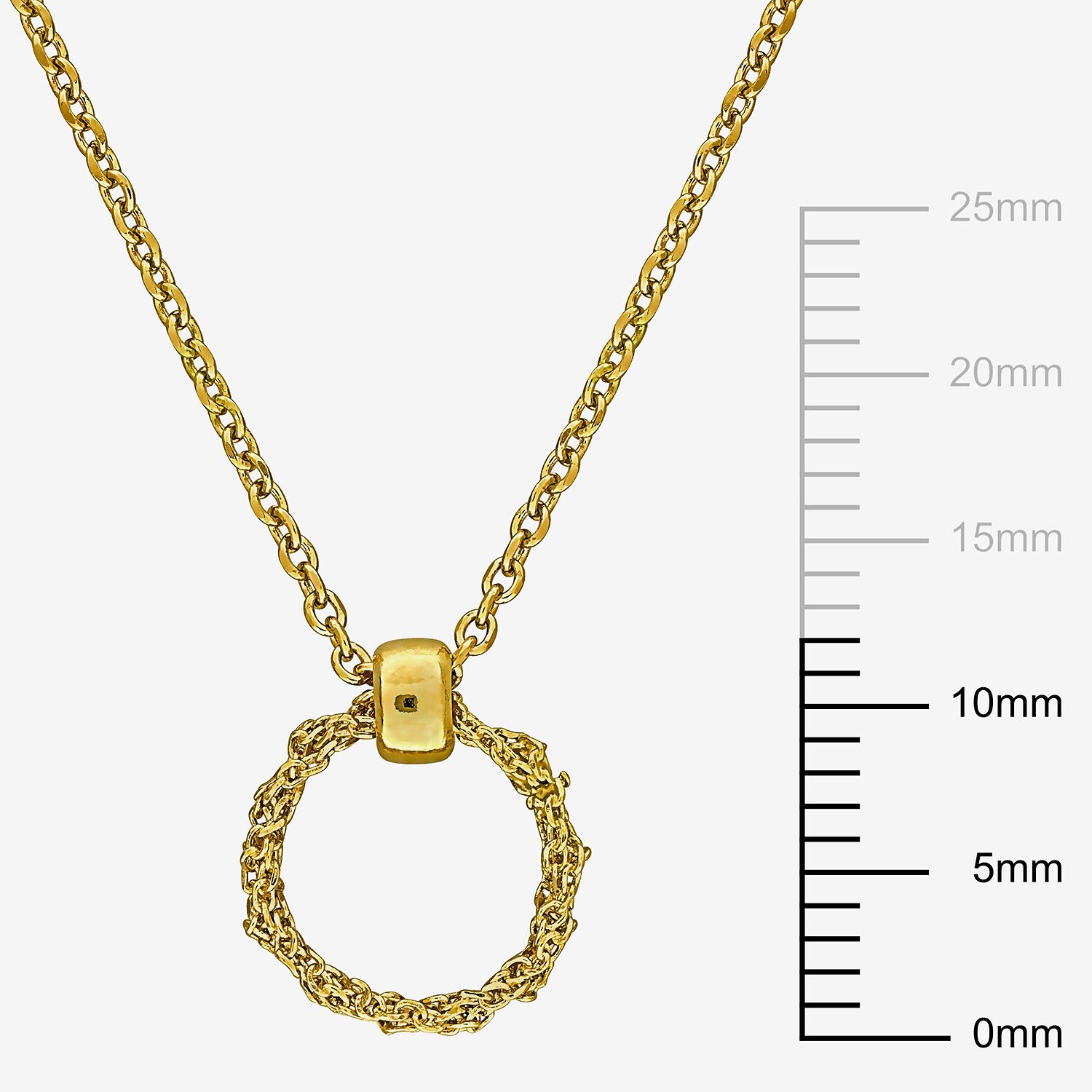 Womens 18K Gold Over Silver Circle 16 Inch Pendant Necklace