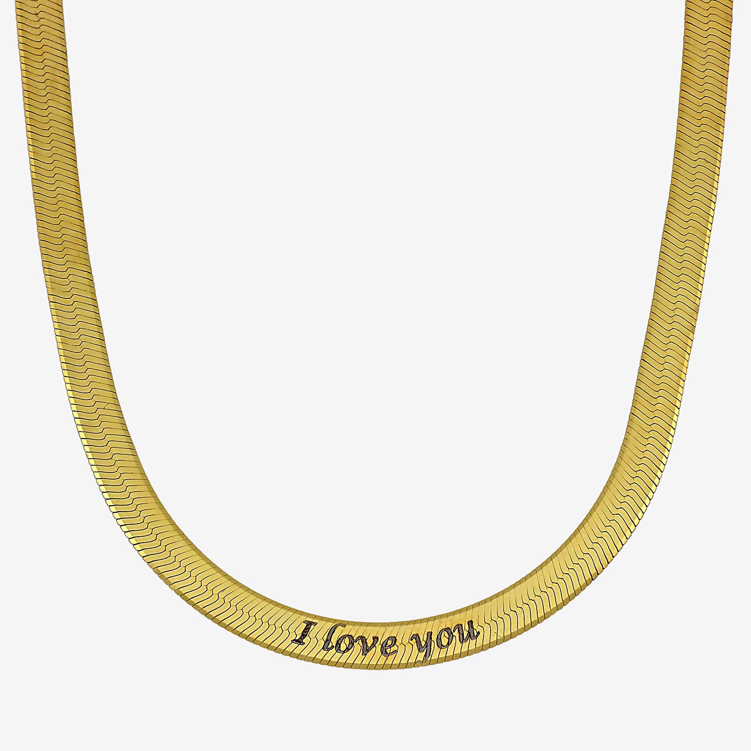 Womens 18K Gold Over Silver 18 Inch Herringbone Chain Necklace