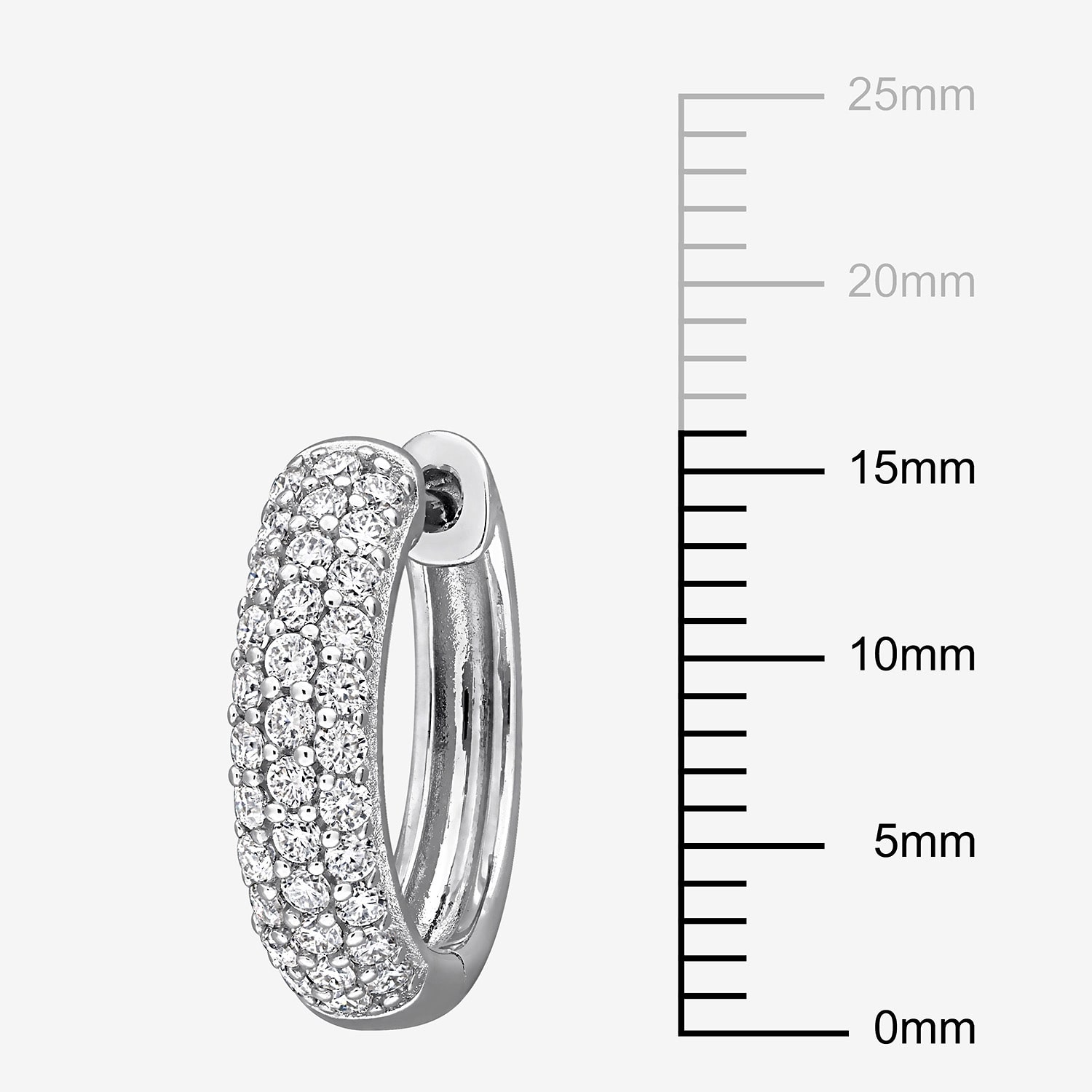 Womens Lab Created White Moissanite Sterling Silver 14mm Hoop Earrings