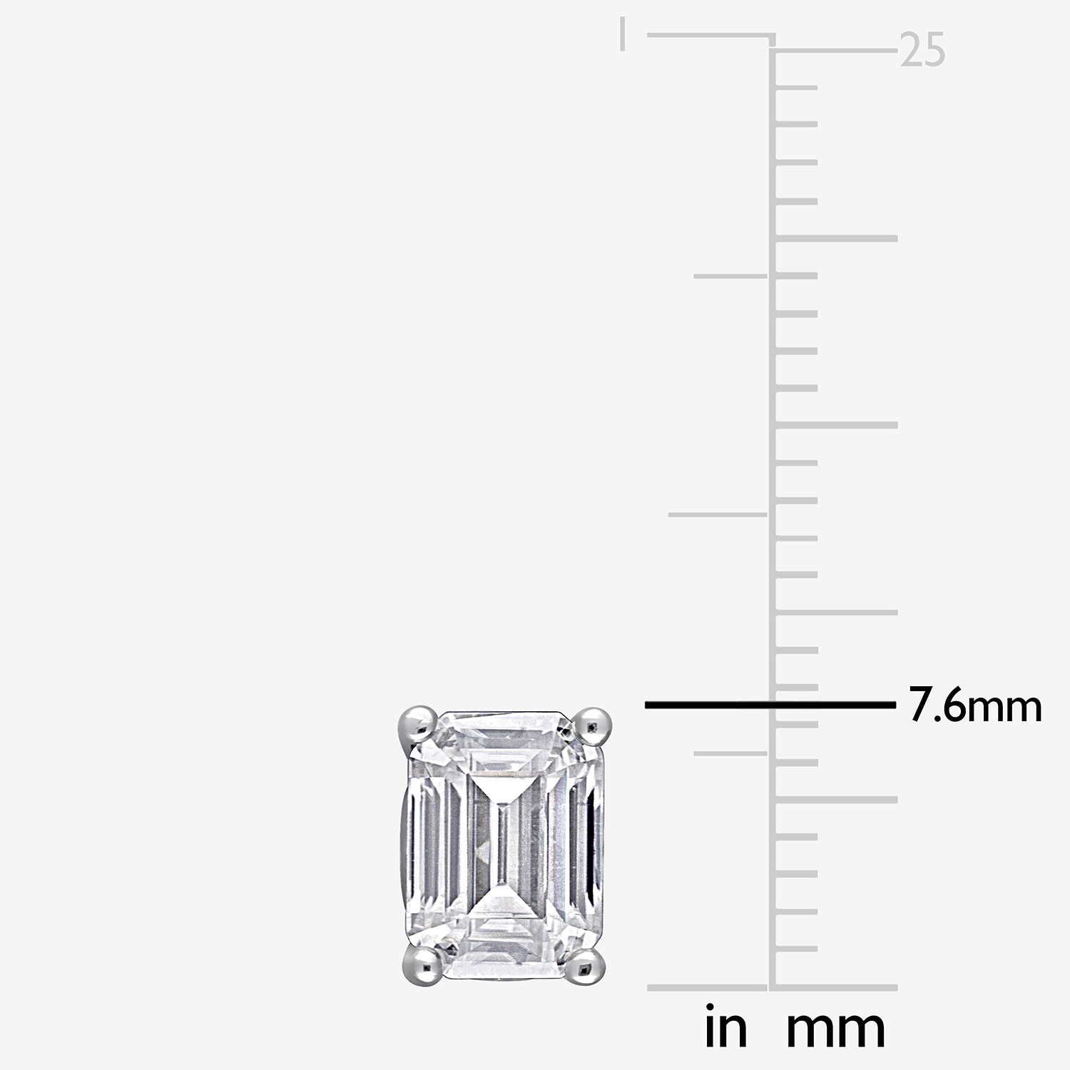Lab Created White Moissanite Sterling Silver 7.6mm Stud Earrings