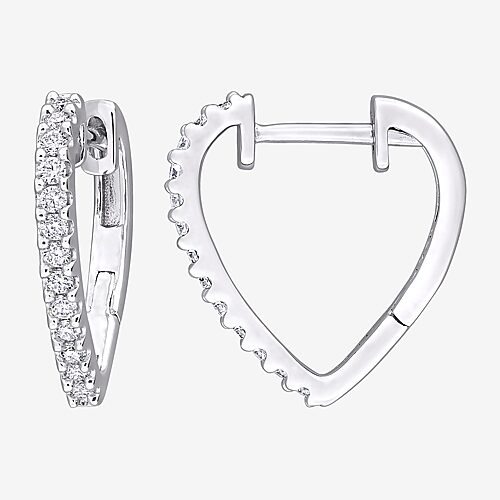 Womens Lab Created White Moissanite Sterling Silver 15mm Hoop Earrings, One Size, White