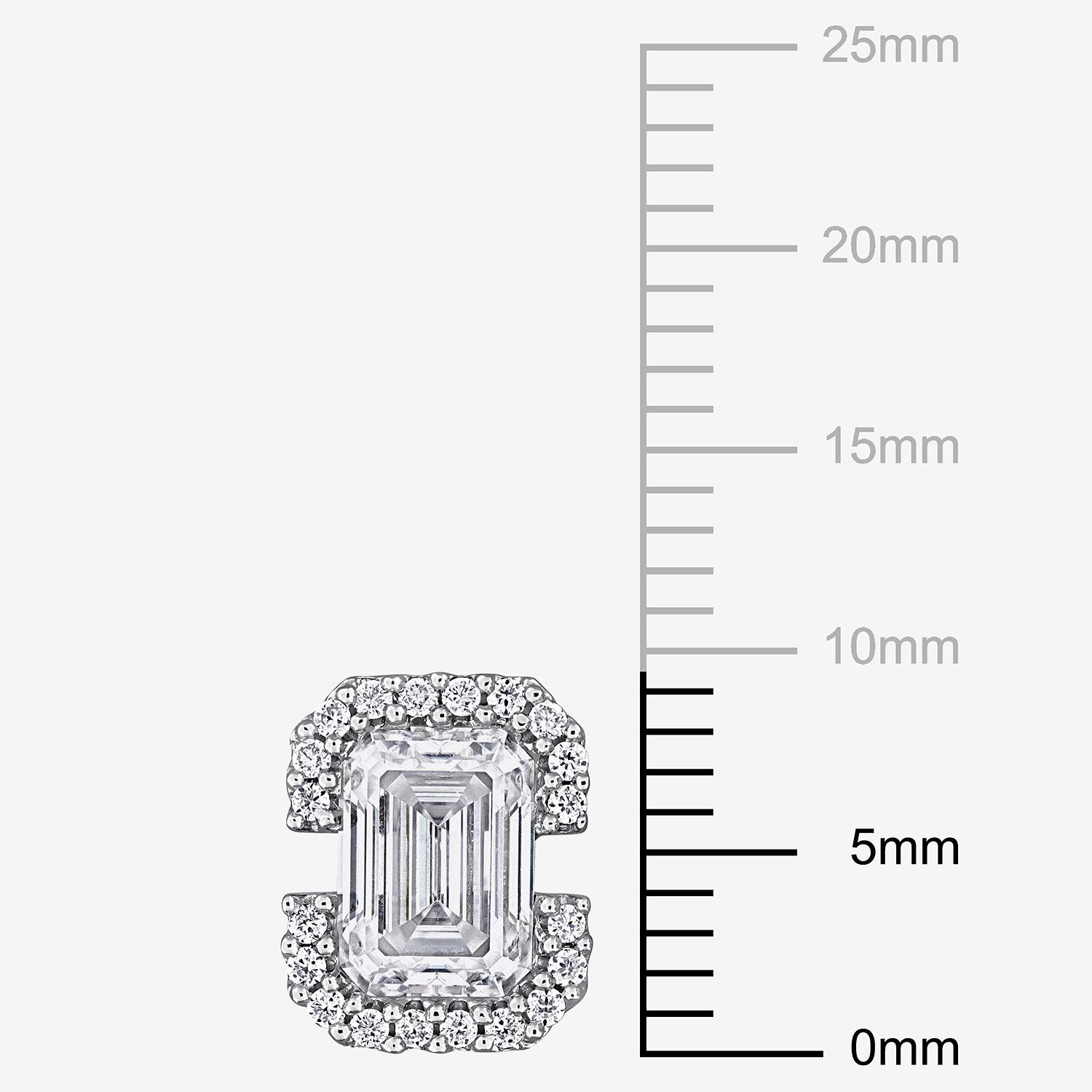 Lab Created White Moissanite Sterling Silver 9.5mm Stud Earrings
