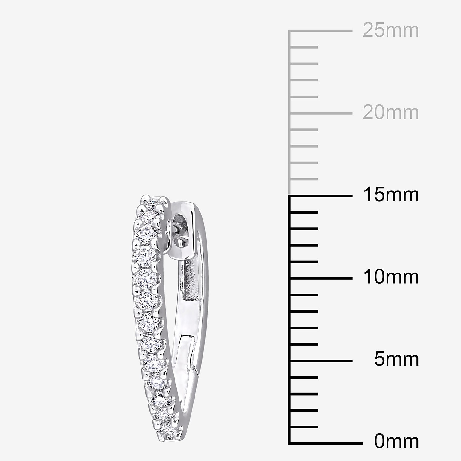 Womens Lab Created White Moissanite Sterling Silver 15mm Hoop Earrings