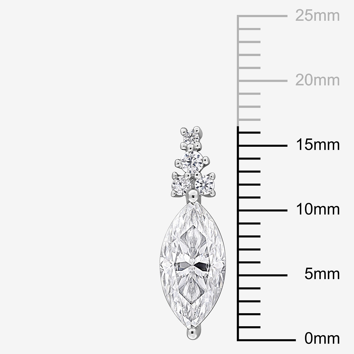 Womens Lab Created White Moissanite Sterling Silver Marquise Drop Earrings