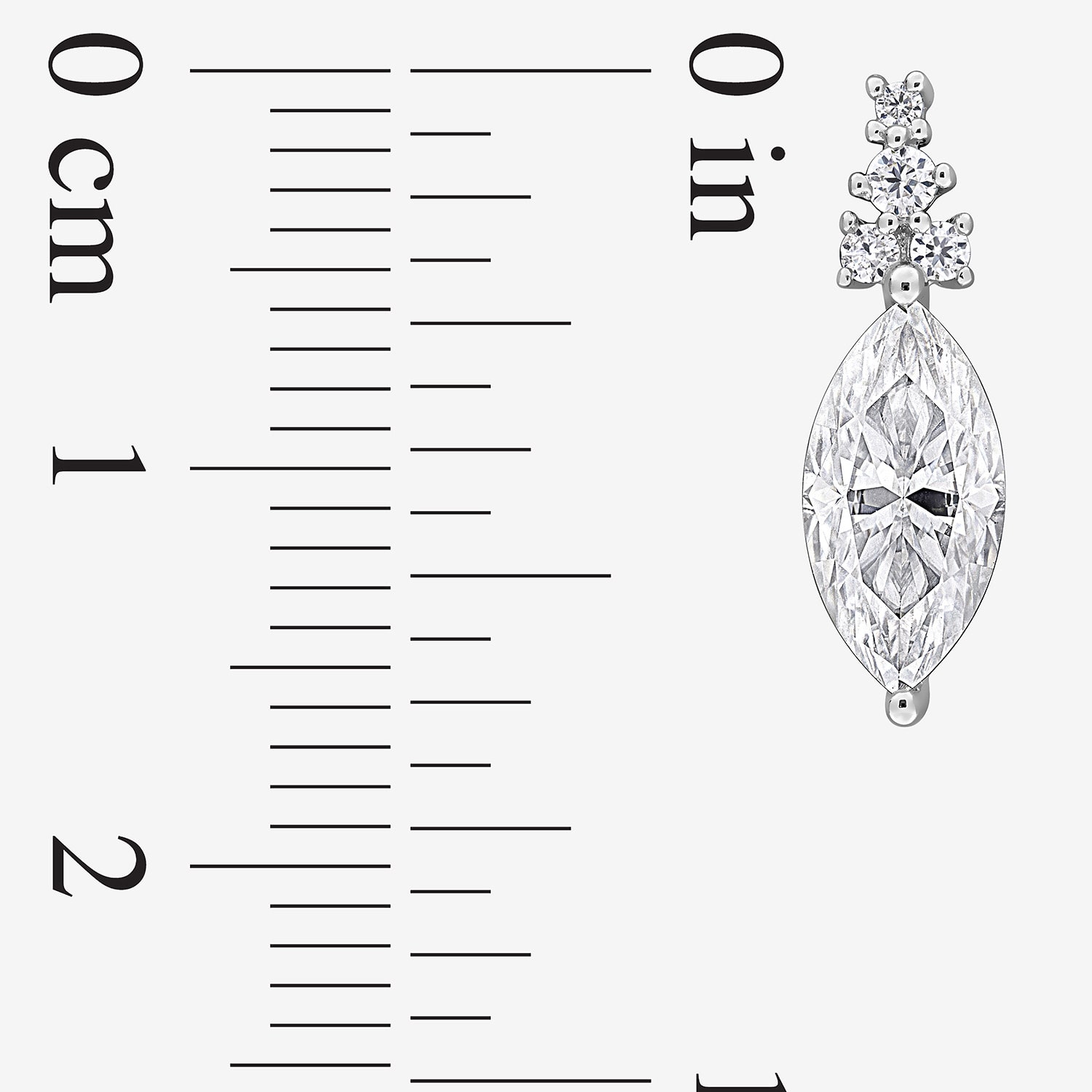 Womens Lab Created White Moissanite Sterling Silver Marquise Drop Earrings