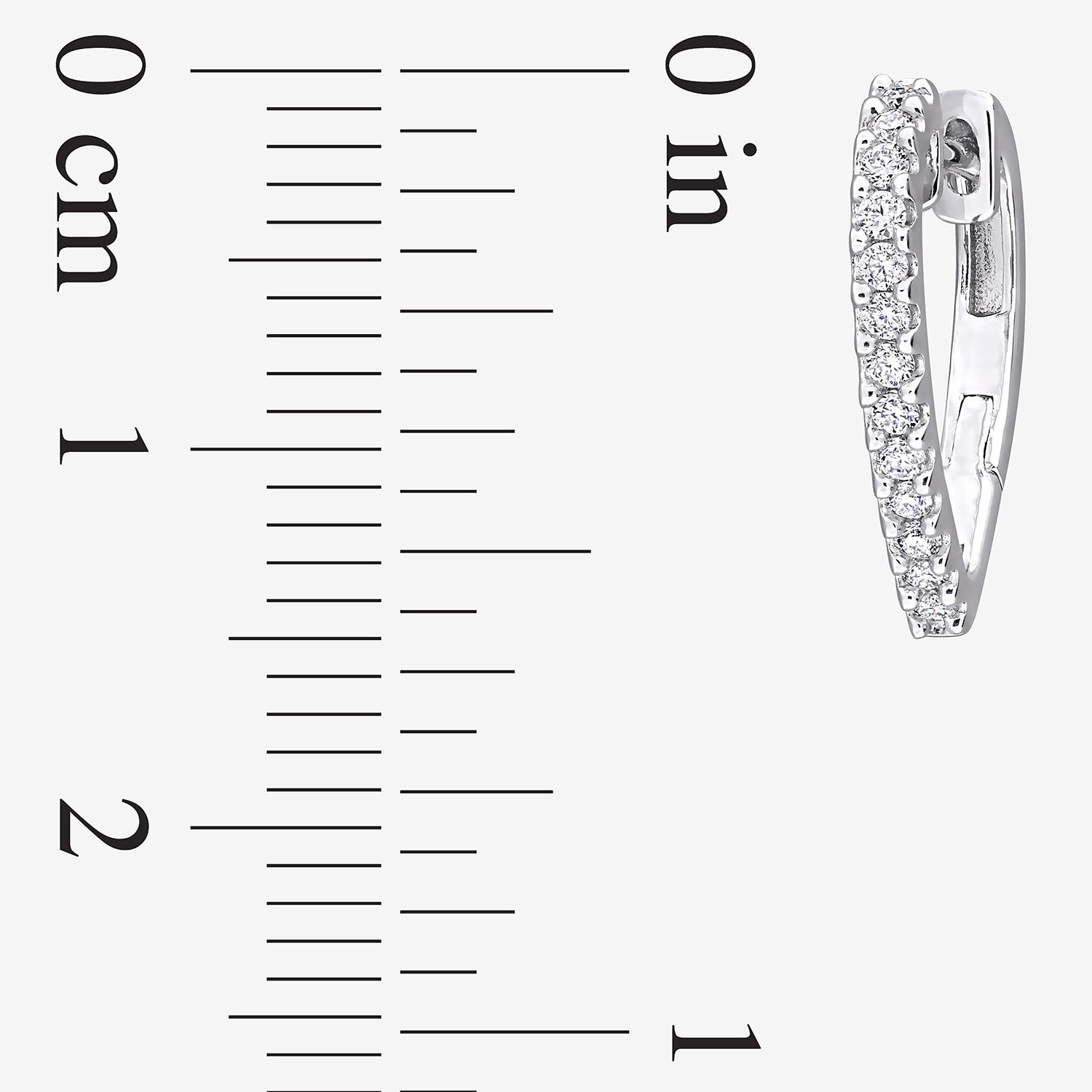 Womens Lab Created White Moissanite Sterling Silver 15mm Hoop Earrings