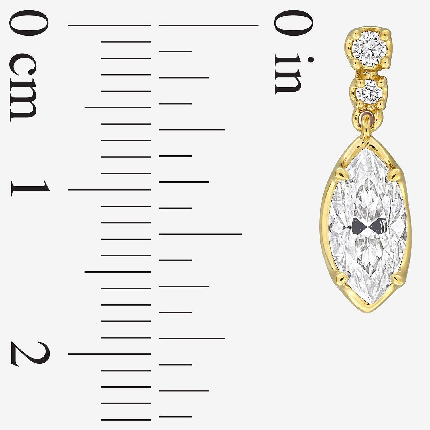 Womens Lab Created White Moissanite 18K Gold Over Silver Drop Earrings